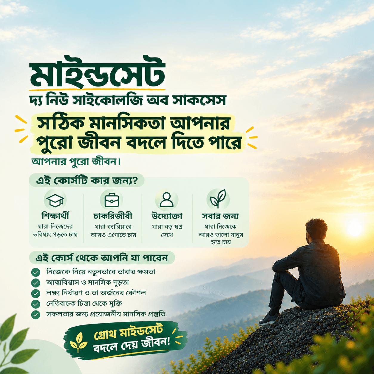 মাইন্ডসেট; জীবনে সফলতার চাবিকাঠি এবং সফল ব্যক্তিদের মনস্তত্ব 